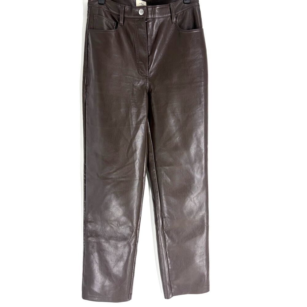 Aritzia Wilfred Faux Leather Pants in Brown, 8